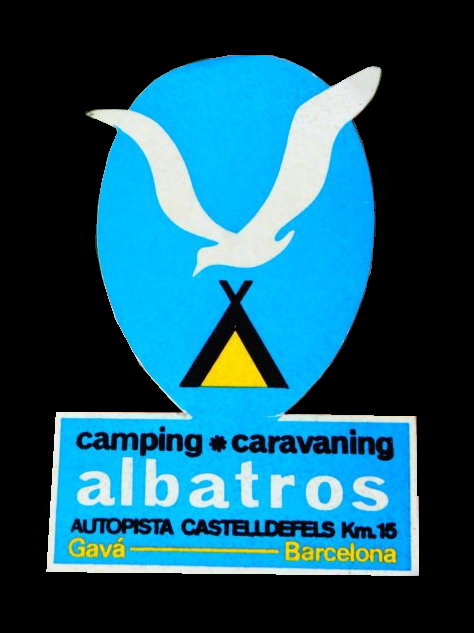 Pegatina promocional del camping Albatros de Gavà Mar